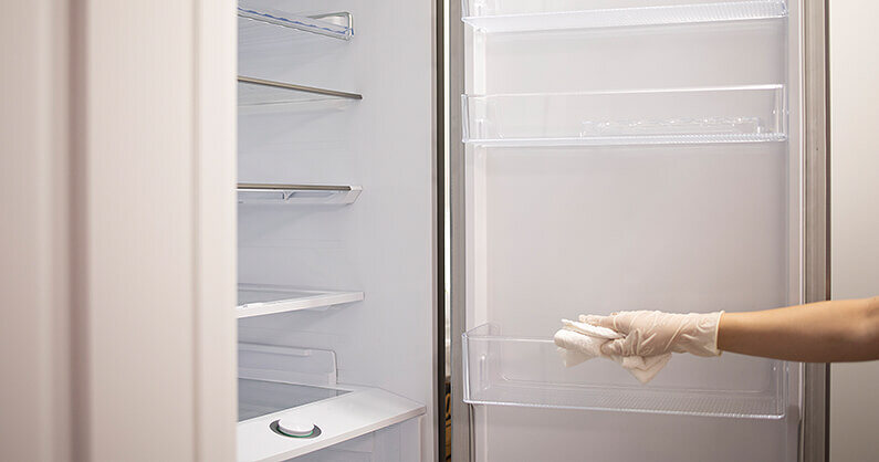 Cleaning the inside of a fridge