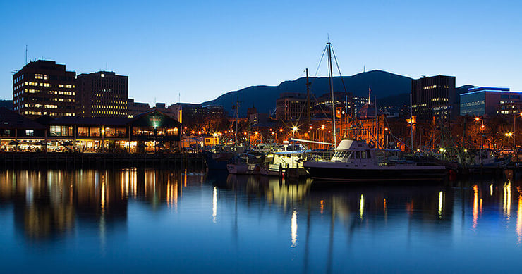 Hobart city at night